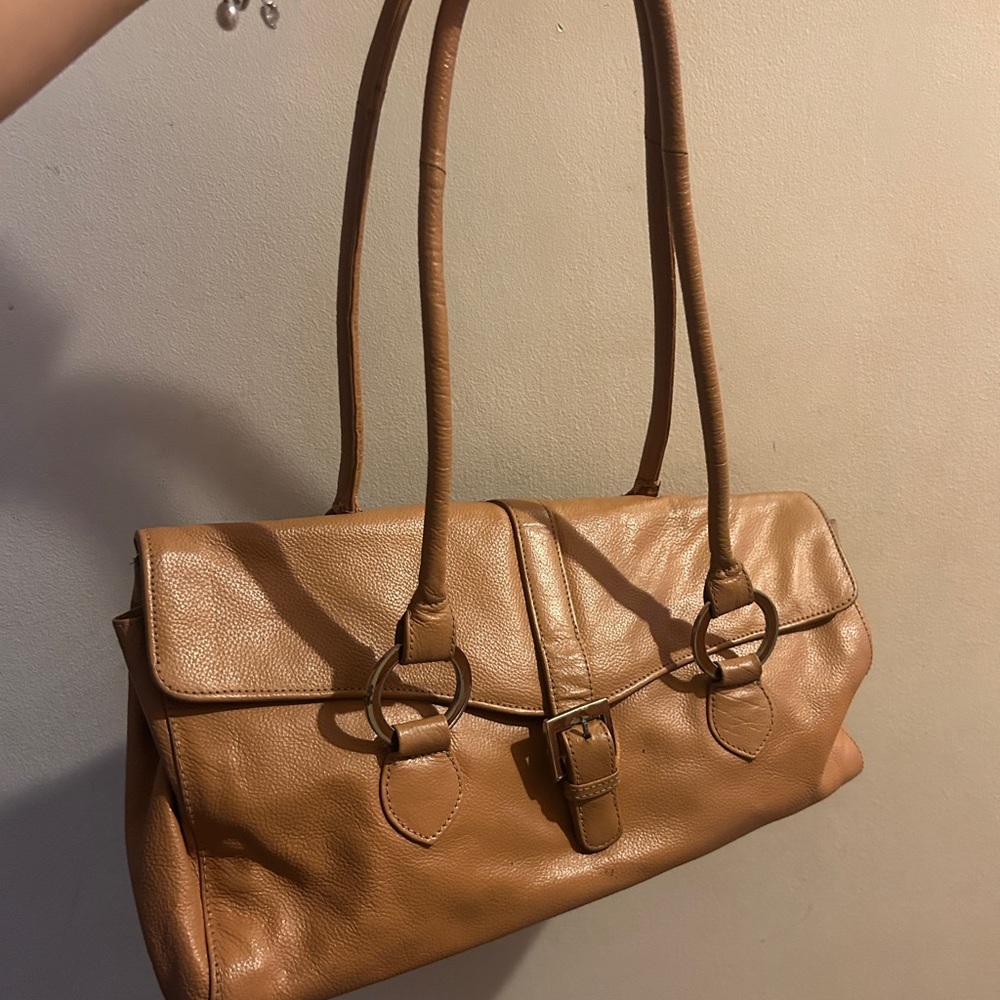 Yellow/Tan Leather Shoulder Bag